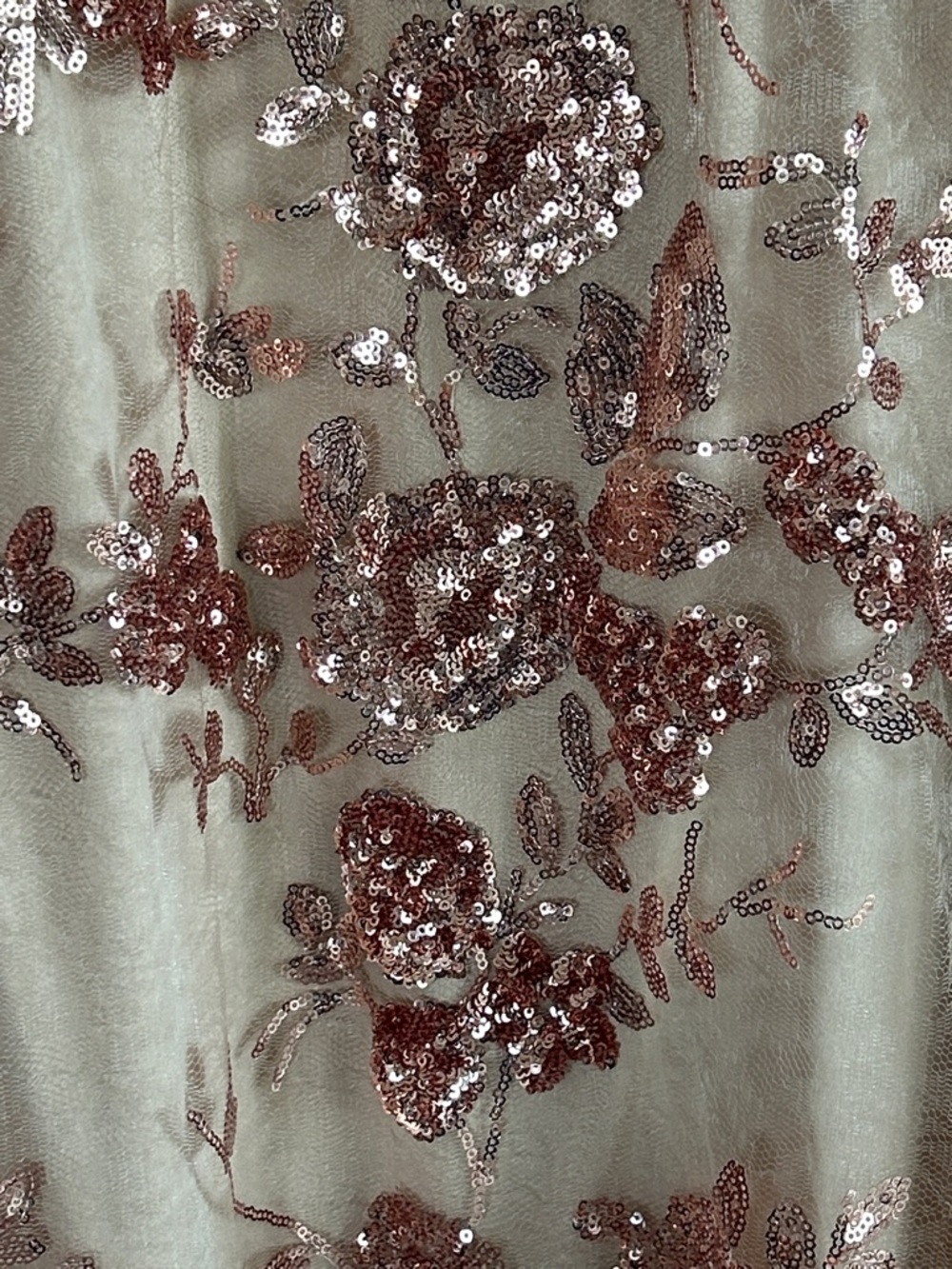Lulu's NWT Rose Gold Sequins Floral Spaghetti Straps Maxi Dress **Size M** πΈπΈ - Picture 5 of 8